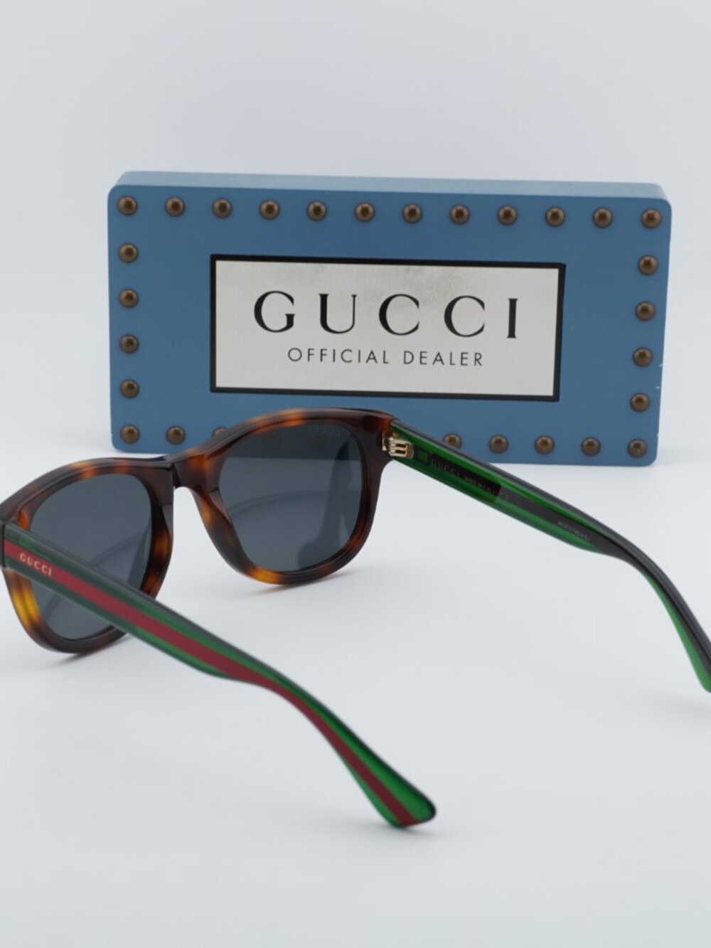 Gucci GG0003S 003 Men Square Sunglasses - Havana / Green / Grey - Picture 10 of 12